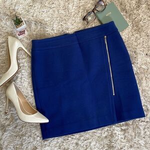 White House Black Market Navy Blue Mini Skirt with Side Zip Detail